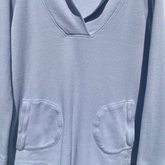 Mododoc tunic sweatshirt v-neck long sleeve periwinkle Small - Picture 2 of 14